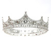 FORSEVEN King Crown for Men Crown Royal Costume Accessory Prom Tiara Baroque Vintage Crystal Pearl Bridal Wedding Tiaras