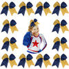 DEEKA 12PCS 8 Two Toned Large Cheer Hair Bows Ponytail Holder Handmade for Teen Girls Softball Cheerleader SportsNavy Bl