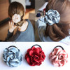 LOVEF Jewelry Women Girl 6pcsmixed Color Cloth Rose Flower Design Ponytail Holders Hair Tie Assorted Rope Rubber Bands A