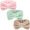 3 Pieces Hair Headband Headband to Wash Face for Women Makeup Spa Headband Microfiber Bowtie Shower Headband for Women a