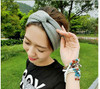 QandSweet Women and Little Girls Stretchy Headbands Teens Cross Hairband for Fashion Shampoo Sports Women Head 5360CM