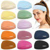 CLLOT 12 Pack Boho Headband Wide Stretchy Daily Use Knotted Headwear Sport Athletic Yoga Gym Hair Accessories for Women