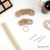 Heliums Small Hair Ties Sandy Blonde No Damage Mini 1 Inch Reusable 2mm Elastics for Thin Hair and Kids Neutral Ponytail