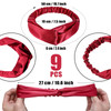 MTLEE 9 Pieces Elastic Hair Wraps and Adjustable Satin Headbands Twisted Turban Band for Face Washing Women and Girls Ha