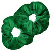 Kenz Laurenz Hair Scrunchies 2 Velvet Hair Ties for Women Girls Green St Patricks Day Accessories Clover Gift Packs Scru