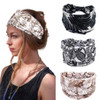 Bohend Boho Wide Headband Women Cotton Headbands Knotted Stretchy Bandeau No Slip Yoga Hairband E