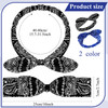 Hicarer 2 Pieces Bandana Headband for Women Knot Retro Print Bandana Paisley Print Headband Adjustable HeadwrapBlack Blu