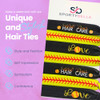 Sportybella Softball Hair Ties NoCrease Elastic Accessories with Love and Softabll Hair Dont Care Designs Yellow and Bla