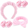 Zkptops 6Pcs Spa Headband for Washing Face Wristbands Set Women Bubble Makeup Sponge Terry Cloth Padded Puffy Skincare H