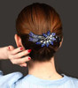 Yusier 4 Pack Gorgeous Crystal Hair Accessories Hair Clips Duckbill Clips Ponytail Rhinestone Flower Styling Hair Clips