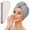 SimpleField 2 Pack Microfiber Hair Towel Wrap for Women Anti Frizz Quick Drying Hair Turban for All Hair Style Absorbent