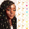 Formery Star Hair Charms Braids Gold Moon Braid Accessories African Colorful Beads Loc Jewelry for Women 19pcs Star moon
