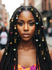 Formery Star Hair Charms Braids Gold Moon Braid Accessories African Colorful Beads Loc Jewelry for Women 19pcs Star moon
