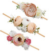 mligril Baby Girl Floral Headbands 3pcs Nylon Headband Handmade Flower Crown Elastic Hairband Newborn Toddler Hair Acces