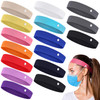 16 Pieces Headbands with Buttons for Mask Non Slip Wide Nursing Headbands for Women Elastic Ear Protection Holder for Nu