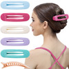 RC ROCHE 6 Pcs Flat Claw Hair Clips for Women Lay Down Barrettes No Crease Side Slide Thick Long Hair Duckbill French Ag
