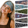 Huachi Headbands for Women Boho Elastic Hairbands for Womens Hair Non Slip Wide Thick Head Band Fashion Soft Fabric Woma