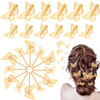 WILLBOND 24 Pcs Gold Butterfly Hair Clip 3D Metal Butterfly Hair Clamp Metallic Hollow Animal Hairpin Clip Golden Barret