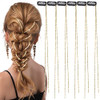 Chunyin 6 Pcs Rhinestone Hair Chains for Women Pearl Charm Rhinestone Hair Jewelry Accessories Crystal Extensions Clips