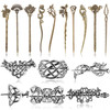 WILLBOND 16 Pieces Vintage Silver Celtic Hair Slide Chinese Vintage Bronze Hair Chopstick Barrettes Antique Pin for Diy