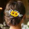 Jeairts Sunflower Bride Wedding Hair Comb Crystal Pearl Bridal Hair Side Combs Decorative Hair Accessories for Women1Sil