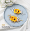 Jeairts Sunflower Bride Wedding Hair Comb Crystal Pearl Bridal Hair Side Combs Decorative Hair Accessories for Women1Sil