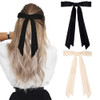2PCS Hair Bows for Women Hair Clip Beige Black Hair Ribbon Hair Accessories Bowknot Long Hair Barrettes for Women Girls