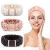 DOOBO 3 Pack Womens Spa Microfiber Skincare Headbands for Face Washing Makeup Removal and More Pink White Black