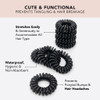 Kitsch Spiral Hair Ties for Women Black Elastic Hair Ties No Damage Ponytail Holders for Thick and Thin Hair Creaseless
