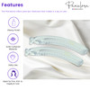 Parcelona French Small 3 Celluloid Set of 2 French Banana Hair Clip Flexible Ponytail Holder Fashion Durable Styling Par