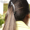Parcelona French Effortless Mini Clear Pack of 2 Celluloid Clips for Thick Hair Ponytail Holder Banana Hair Clips for Wo
