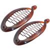 Parcelona French Effortless Mini Tortoise Shell Pack of 2 Celluloid Clips for Thick Hair Ponytail Holder Banana Hair Cli