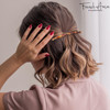 French Amie Long and Thin Caramel Large 4 Handmade Celluloid Automatic Sleek Hair Clip Barrette for Women and Girls Cara