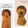 French Amie Long and Thin Caramel Large 4 Handmade Celluloid Automatic Sleek Hair Clip Barrette for Women and Girls Cara