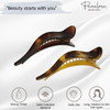 Parcelona French Brill Beak Medium 4 12 Salon Hinge Slide in Alligator Beak Slider Hair Claw Clips for Women Light Torto