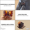 Parcelona French Neo Small Set of 2 Black and Tortoise Shell 15 with Covered Spring with Inner Teeth Celluloid Jaw Hair