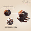 Parcelona French Neo Small Set of 2 Black and Tortoise Shell 15 with Covered Spring with Inner Teeth Celluloid Jaw Hair