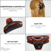 Parcelona French Elegant Medium 2 34 Covered Spring Celluloid Acetate Jaw Hair Claw Clip Non Slip Women Hair Accessories