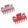 Parcelona French Classic Small 25 Celluloid Set of 2 Jaw Hair Claw Clips for Women and Girls Light Pink Glossy Red