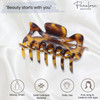 Parcelona French Classic Medium 3 Celluloid No Slip Grip Covered Spring Jaw Hair Claw Durable Styling Hair Accessories W