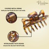 Parcelona French Classic Medium 3 Celluloid No Slip Grip Covered Spring Jaw Hair Claw Durable Styling Hair Accessories W