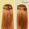 Parcelona French Onde Tortoise Shell Black and Savana Small 2 Celluloid Set of 3 Round Side Slide In Secure Grip Hair Cl