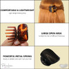 Parcelona French Onde Tortoise Shell Black and Savana Small 2 Celluloid Set of 3 Round Side Slide In Secure Grip Hair Cl