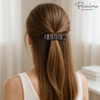Parcelona French Crinkled Tortoise Shell and Black 3 Hair Clip MetalFree Celluloid Acetate Barrette for Fine to Medium H