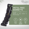 Parcelona French Crinkled Black 4 34 Hair Clip MetalFree Celluloid Acetate Barrette for Long to Thick Hair NonSlip Durab