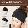 TERSE 2 Packs Headbands for Women Boho Extra Wide 7 Black Head Bands African Knotted Non Slip Fashion Hair Band Stretch