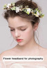 AWAYTR Leaf Flower Crown Garland Headpiece Hair Floral Wreath Adjustable Flower Headbands for Bridal Wedding Festival Pa