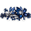 Austrian Crystal Bridal Hair Barrettes Navy Blue Rhinestones Vintage Hair Clips Sparkly Glitter Crystal Hairgrip Wedding