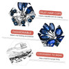 Austrian Crystal Bridal Hair Barrettes Navy Blue Rhinestones Vintage Hair Clips Sparkly Glitter Crystal Hairgrip Wedding