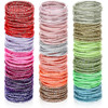 200 Pieces Nometal Hair Elastics Hair Ties Ponytail Holders Hair Bands 2 Mm Glitter Multicolor